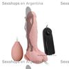 Dildo con sopapa, vibracion y spary de liquido